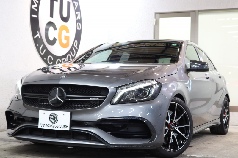 AMG Aクラス A45 4MATIC ｱﾄﾞﾊﾞﾝｽﾄ&ﾚｰﾀﾞｰｾｰﾌﾃｨPKG　後期 1ｵｰﾅｰ 黒本革 ﾊﾟﾉﾗﾏSR HDDﾅﾋﾞTV ｽﾏﾎ連携 harman/kardon ﾊﾞｯｸｶﾒﾗ PTS LEDﾗｲﾄ AMG専用装備&ﾁｭｰﾆﾝｸﾞﾀﾞｲﾅﾐｯｸｾﾚｸﾄ 7AT 希少色　2年保証