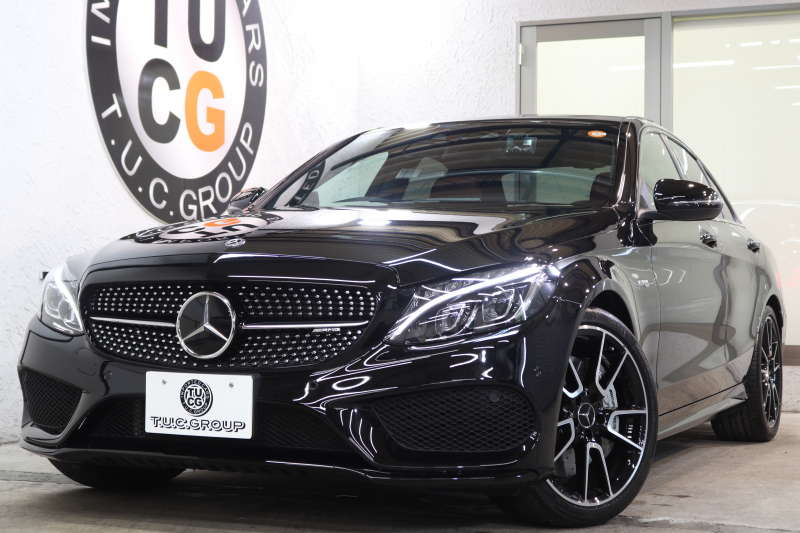 AMG Cクラス C43 4MATIC ｴｸｽｸﾙｰｼﾌﾞ&ﾚｰﾀﾞｰｾｰﾌﾃｨPKG　中期 1ｵｰﾅｰ ｷｰﾚｽｺﾞｰ 赤本革 ﾊﾟﾉﾗﾏSR ﾍｯﾄﾞｱｯﾌﾟD HDDﾅﾋﾞTV BT音楽 ﾊﾞｯｸｶﾒﾗ PTS LEDﾗｲﾄ 自動ﾄﾗﾝｸ ﾊﾝｽﾞﾌﾘｰA AMG専用装備&ﾁｭｰﾆﾝｸﾞﾀﾞｲﾅﾐｯｸS 9AT　2年保証