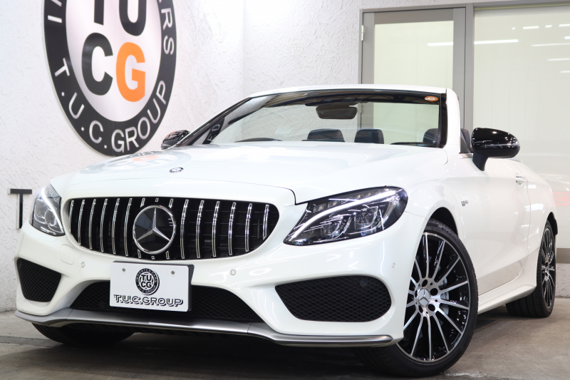 AMG Cクラス C43 4MATIC ｶﾌﾞﾘｵﾚ ﾚｰﾀﾞｰｾｰﾌﾃｨPKG　ｷｰﾚｽｺﾞｰ 黒本革 ｴｱｽｶｰﾌ HDDﾅﾋﾞTV BT音楽 ﾌﾞﾙﾒｽﾀｰ ﾊﾞｯｸｶﾒﾗ PTS LEDﾗｲﾄ AMG専用装備&ﾁｭｰﾆﾝｸﾞ 黒幌 9AT　2年保証