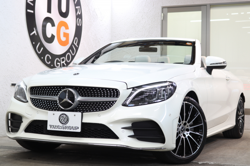 メルセデスベンツ Cクラス C180ｶﾌﾞﾘｵﾚ ｽﾎﾟｰﾂ ﾚｻﾞｰｴｸｽｸﾙｰｼﾌﾞ&ﾚｰﾀﾞｰｾｰﾌﾃｨPKG　後期最終 ｷｰﾚｽｺﾞｰ 白本革 ｴｱｽｶｰﾌ 青幌 ﾍｯﾄﾞｱｯﾌﾟD HDDﾅﾋﾞTV ｽﾏﾎ連携 ﾊﾞｯｸｶﾒﾗ PTS LEDﾗｲﾄ AMGｴｱﾛ&19AW ｴｱｻｽ 9AT　2年保証